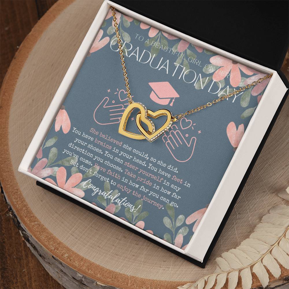 Graduation Gift Necklace For Daughter College Graduation Gift For Her High School Senior Graduation Mba Phd Master Class Of 2021 Interlocking Hearts Necklace