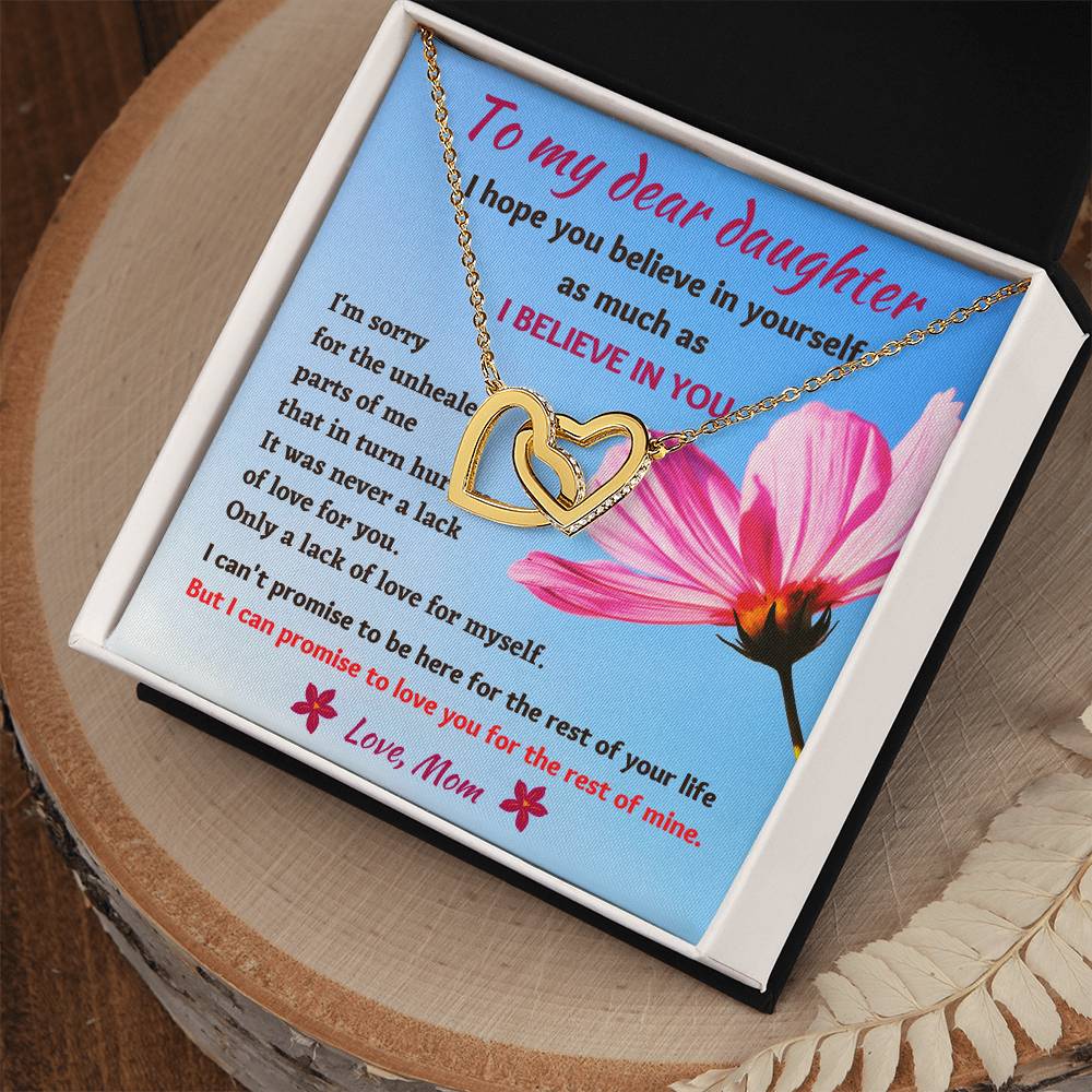 Emotional Message Card To My Daughter With Beautiful Interlocked Hearts Necklace Interlocking Hearts Necklace