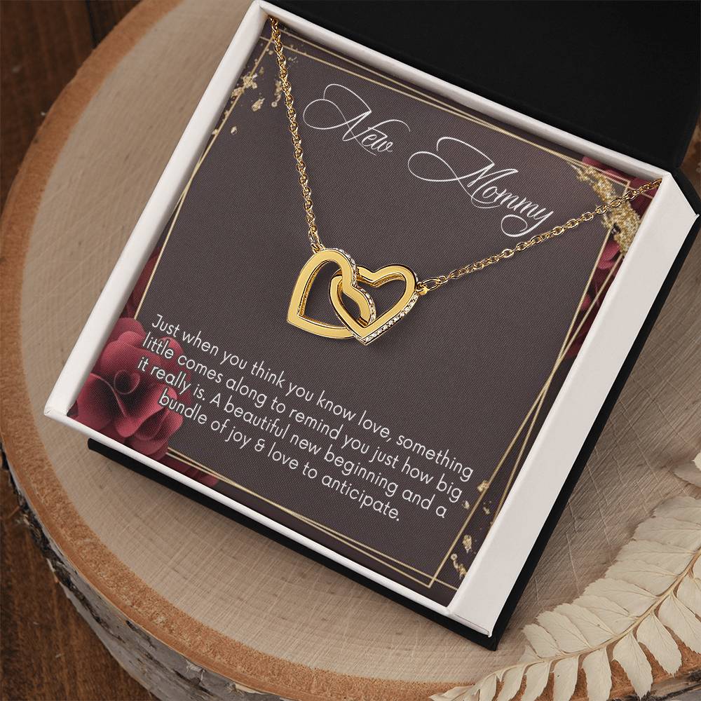 New Mommy Necklace New Mom Interlocking Hearts Necklace New Mom Necklace Personalized Pregnancynecklacemama To Be Necklacenew Mother