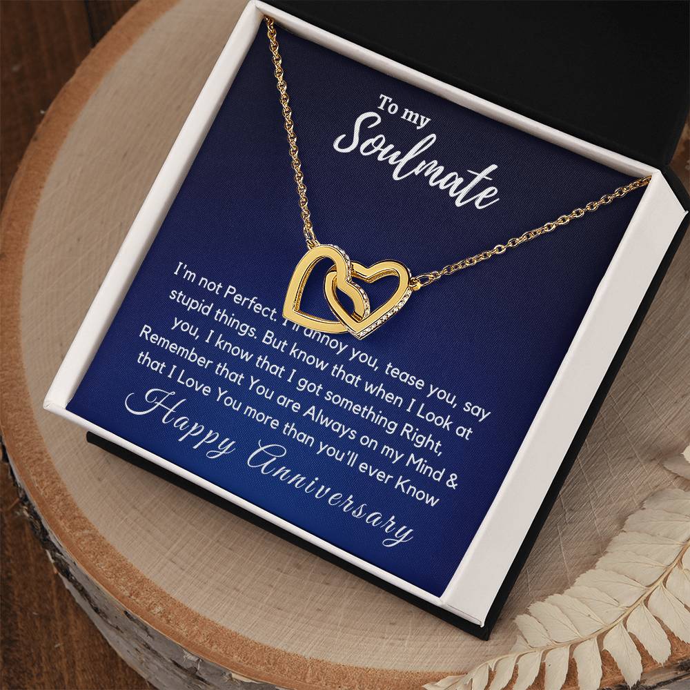On You'Re Always On My Mind Necklace - Anniversary Gift For Her Interlocking Hearts Necklace