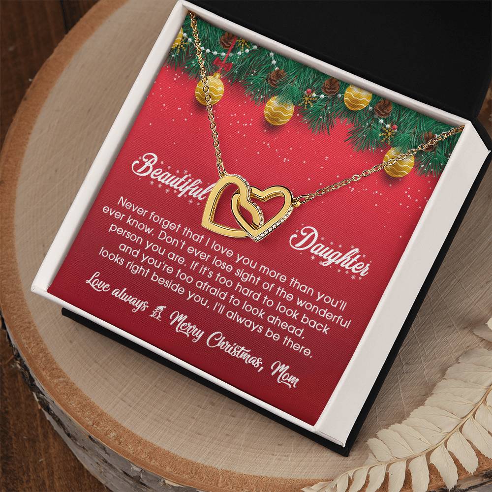 I Will Always Be There With You In Christmas - Interlocking Hearts Necklace