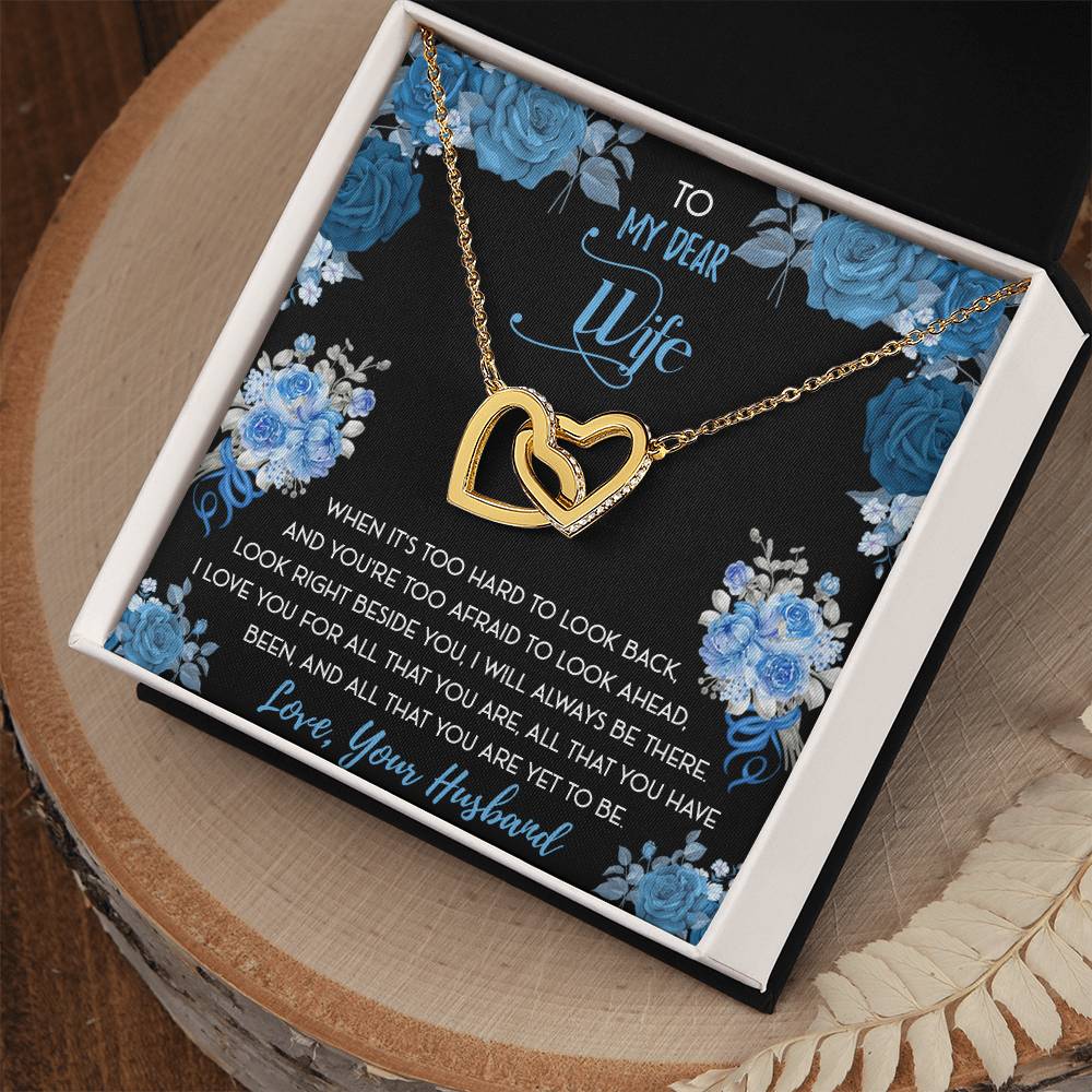 To My Dear Wife Interlocking Hearts Necklace
