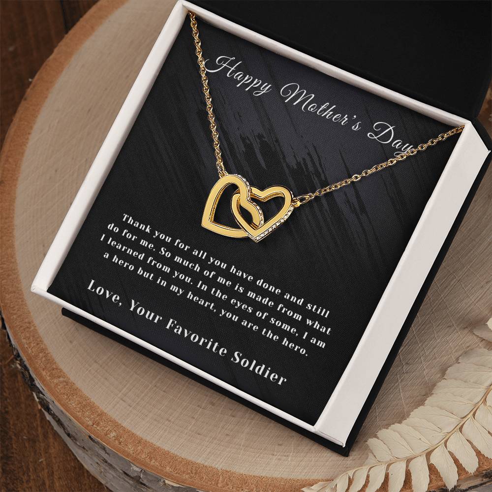 Mother'S Day- Interlocking Hearts- Favorite Soldier Interlocking Hearts Necklace
