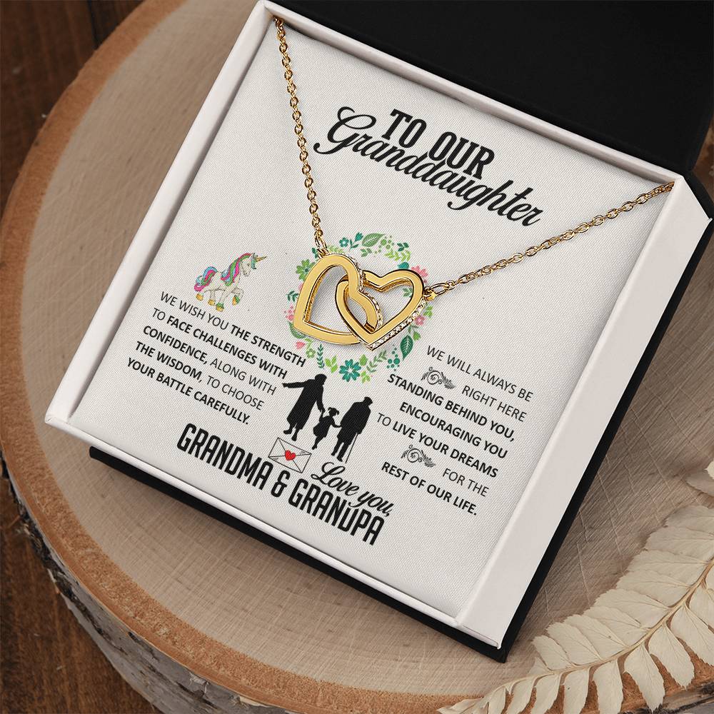 To Our Granddaughter Interlocking Hearts Necklace