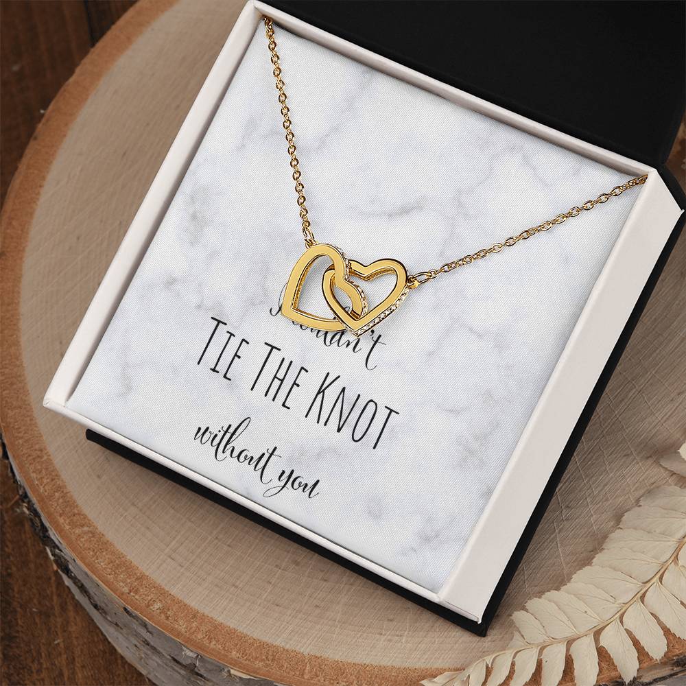 I Can'T Tie The Knot Without You - Silver Interlocking Hearts Necklace