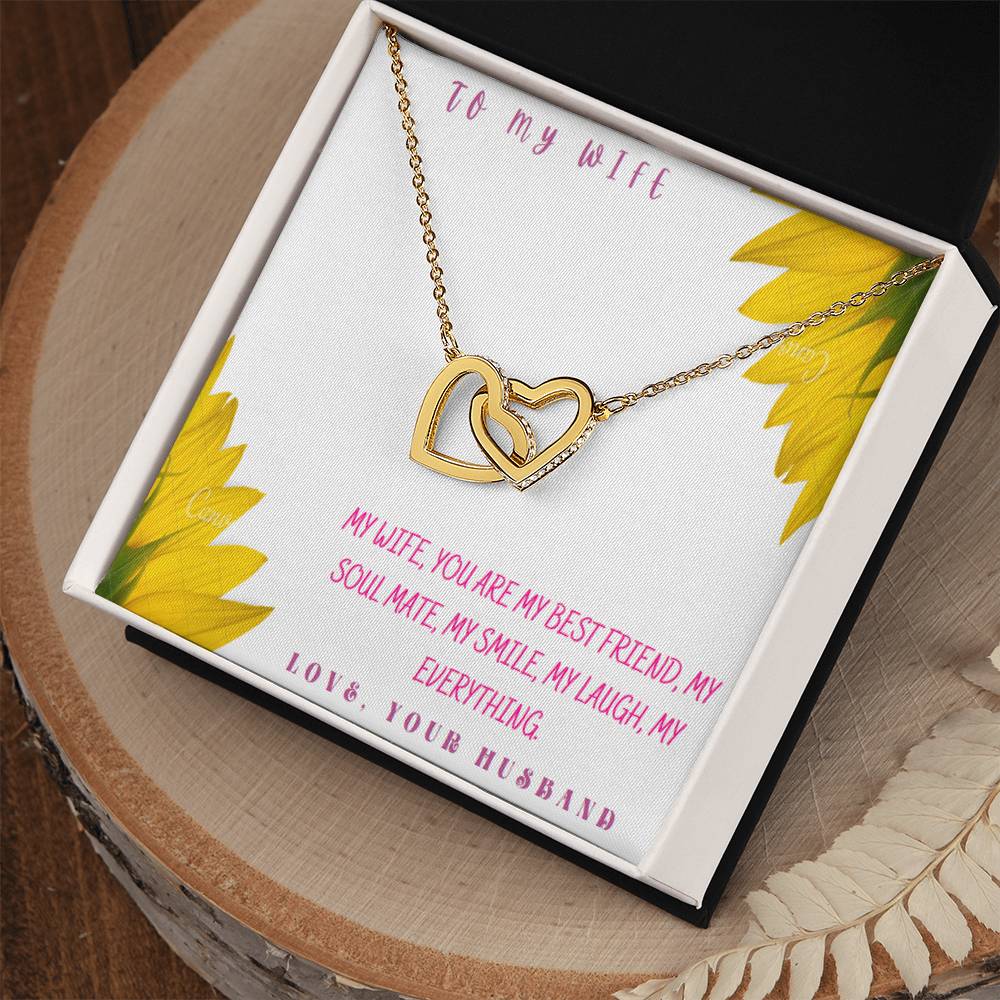Gift To My Wife Heart Interlocked Necklace On Anniversary Or Birthday Interlocking Hearts Necklace