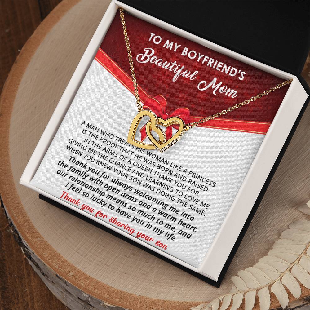 Gift For Boyfriend'S Mom - A Queen - Interlocking Interlocking Hearts Necklace