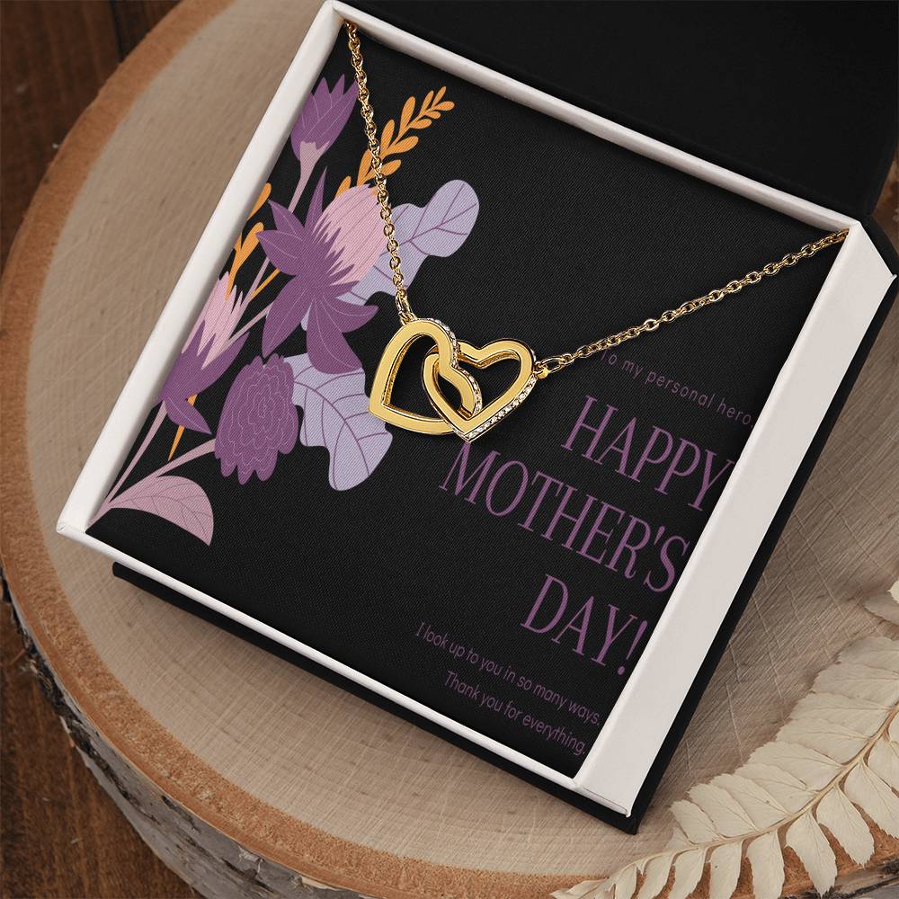 To My Best Mom Interlocking Hearts Necklace