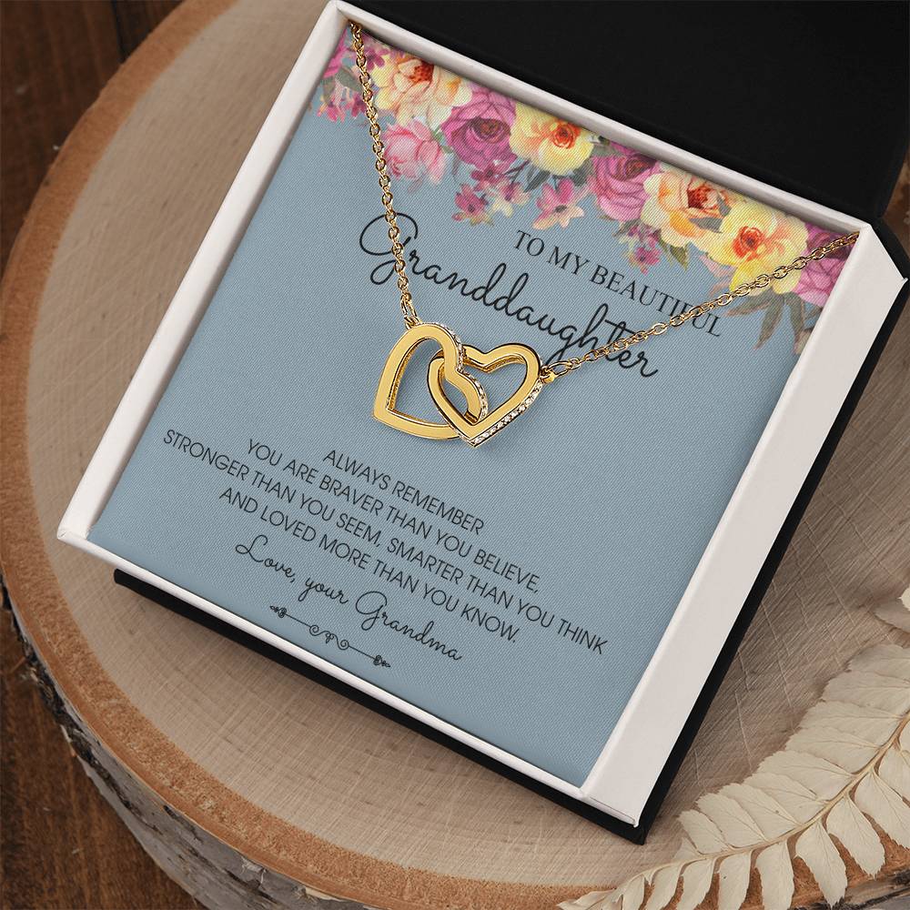 Always Remember - Best Gift For Granddaughter Interlocking Hearts Necklace