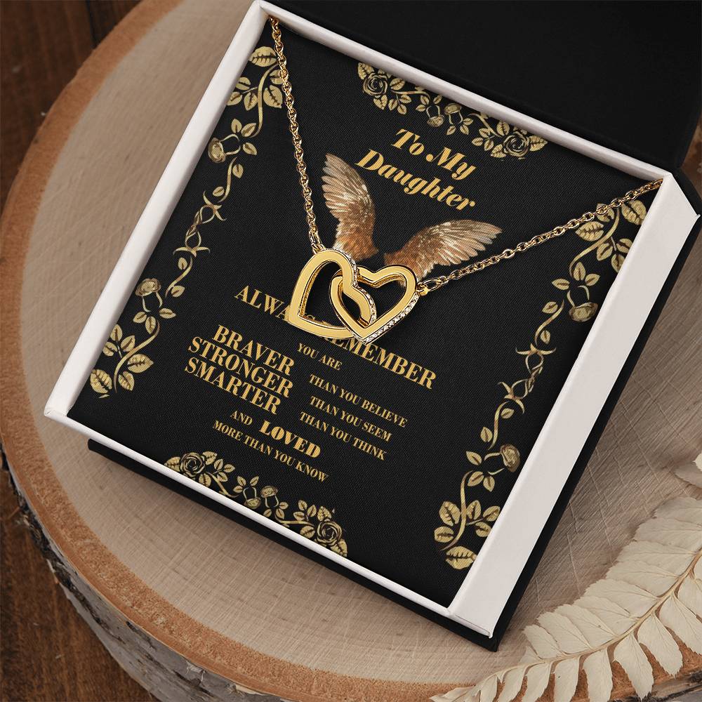 To My Daughter - Interlockinh Heart Necklace. Interlocking Hearts Necklace