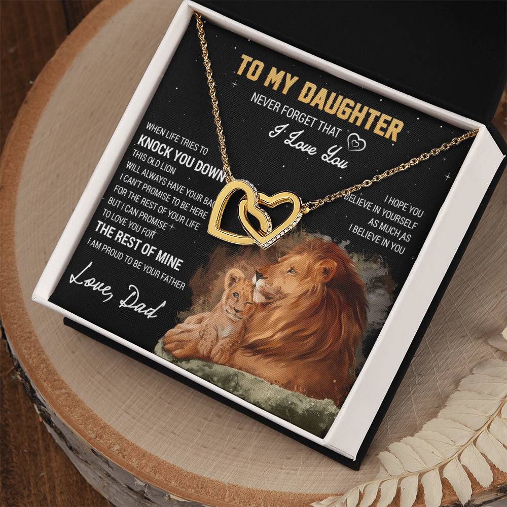 To My Daughter - Interlocking Hearts Necklace