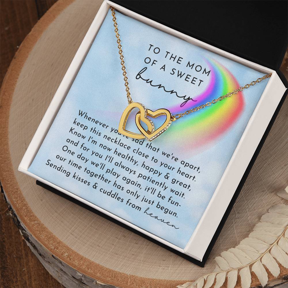 Bunny Memorial Interlocking Hearts Necklace Day Rainbow Remembrance
