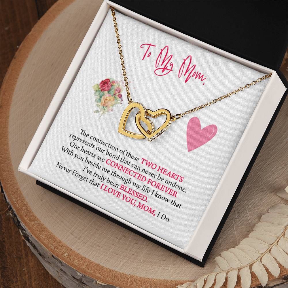 Gift For Mom - Interlocking Hearts Necklace