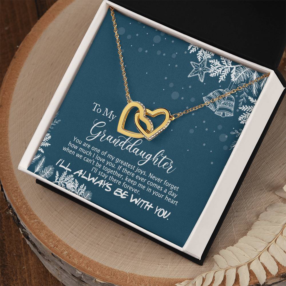 To My Granddaughter - I'Ll Always Be With You - Interlocking Hearts Necklace