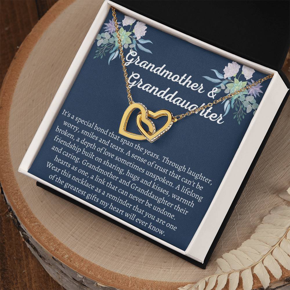 Grandmother & Granddaughter Interlocking Hearts Necklace