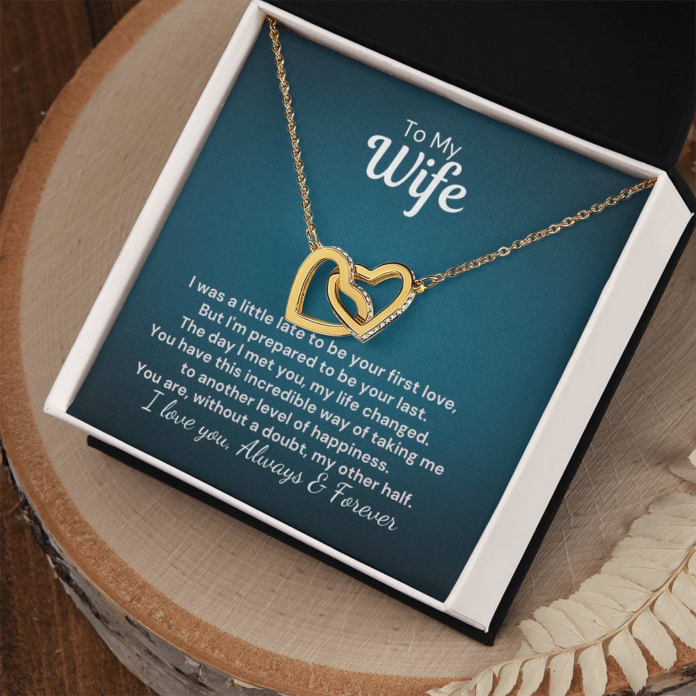 To My Wife - My Other Half - Interlocked Hearts Necklace Interlocking Hearts Necklace