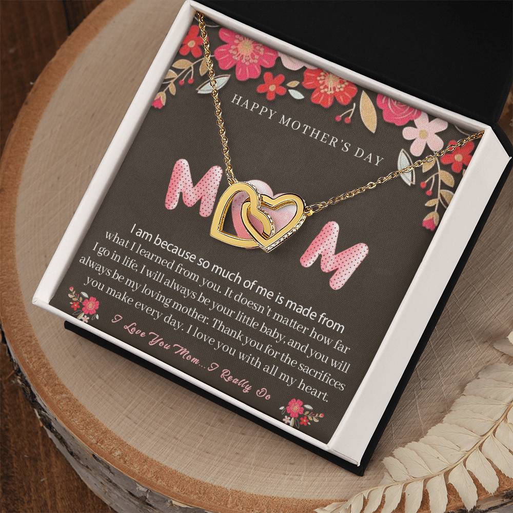 Unique Necklace Gift For Mom Interlocking Hearts Necklace