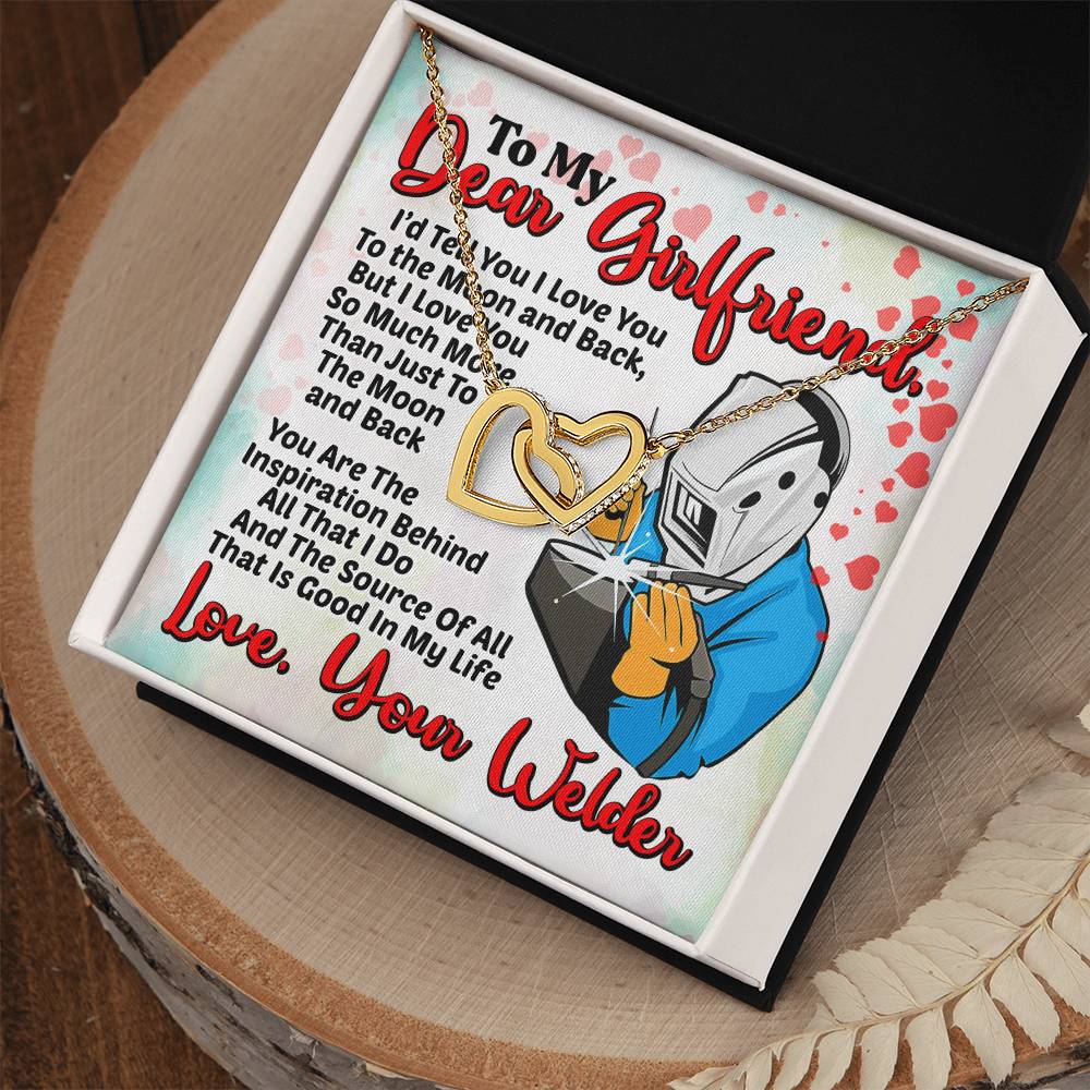 Welder'S Girlfriend- Interlocking Heart Necklace Interlocking Hearts Necklace