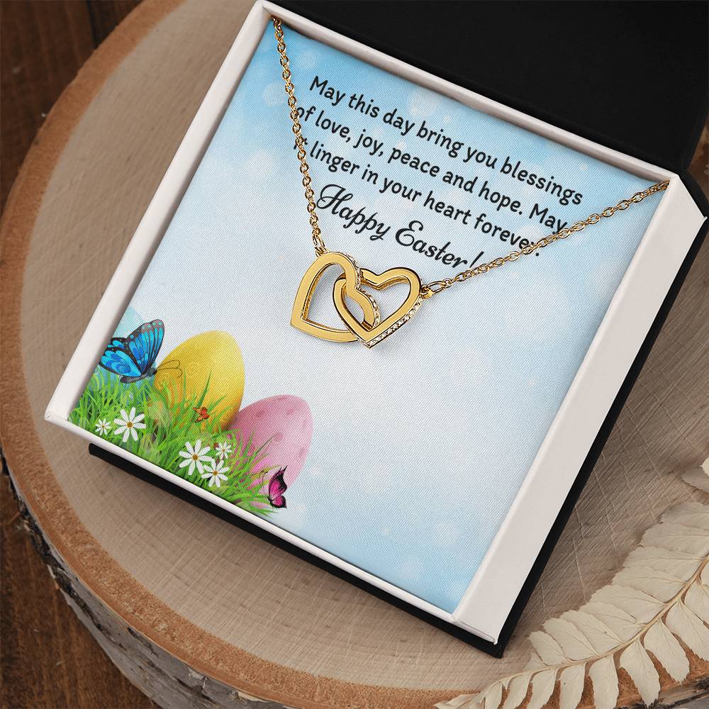 Happy Easter Gifts Interlocking Hearts Necklace