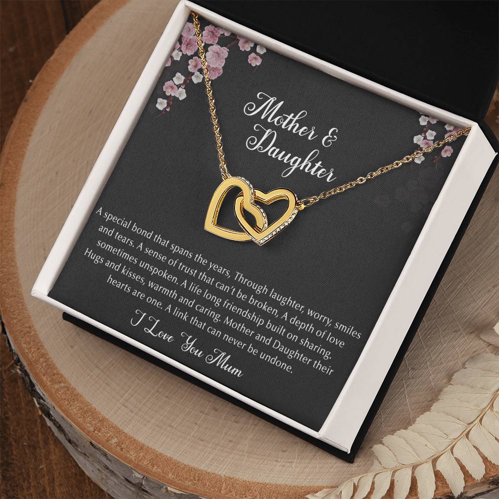 Mother & Daughter Interlocking Hearts Necklace