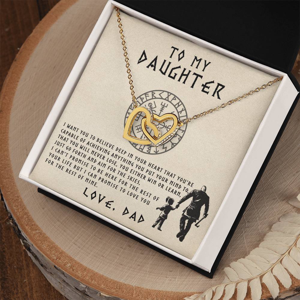 To My Daughter - Interlocked Interlocking Hearts Necklace