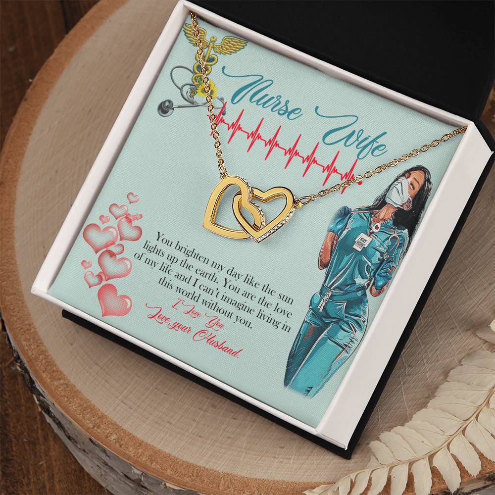 Love Your Nurse Interlocking Hearts Necklace