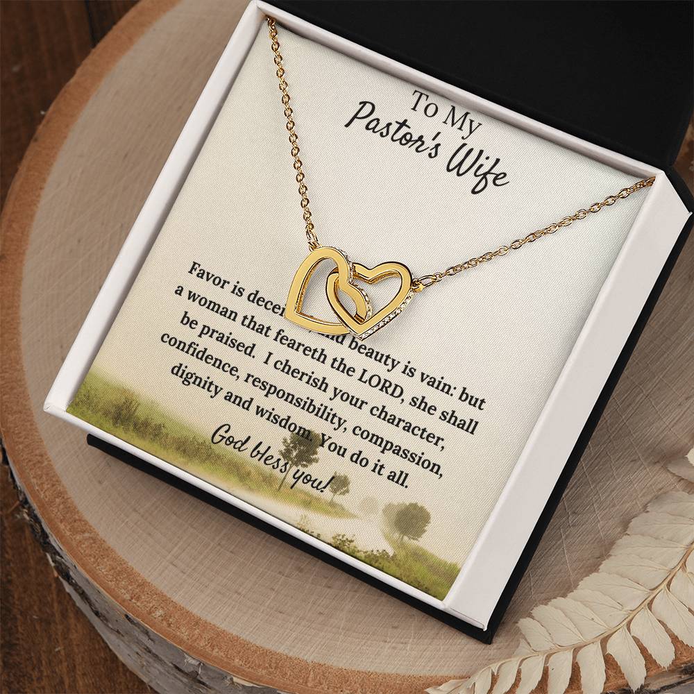 Gorgeous Two Hearts Necklace Pastor'S Wife Gift Interlocking Hearts Necklace