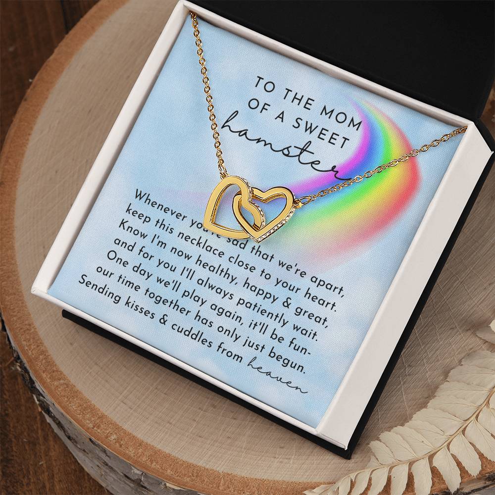 Hamster Rainbow Remembrance Interlocking Hearts Necklace Day