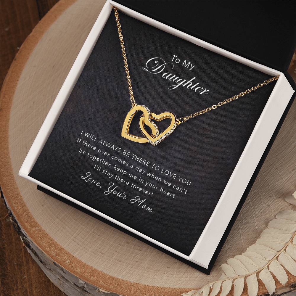 To My Daughter - Keep Me In Your Heart - Necklace Interlocking Hearts Necklace