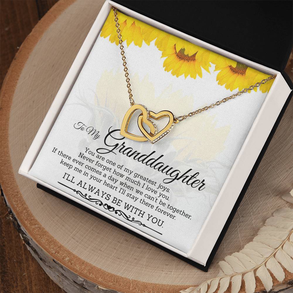 To My Granddaughter-Interlocking Hearts Necklace