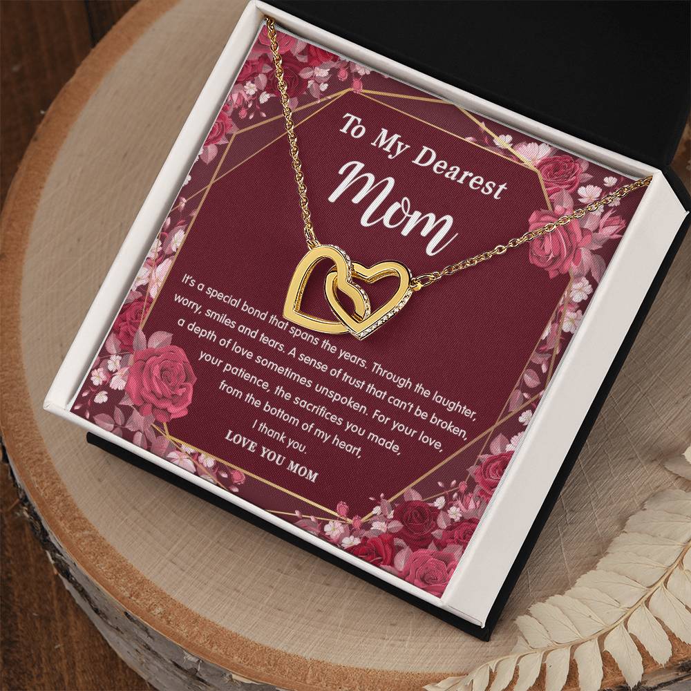 Infinity Love - To My Dearest Mom Necklace Interlocking Hearts Necklace
