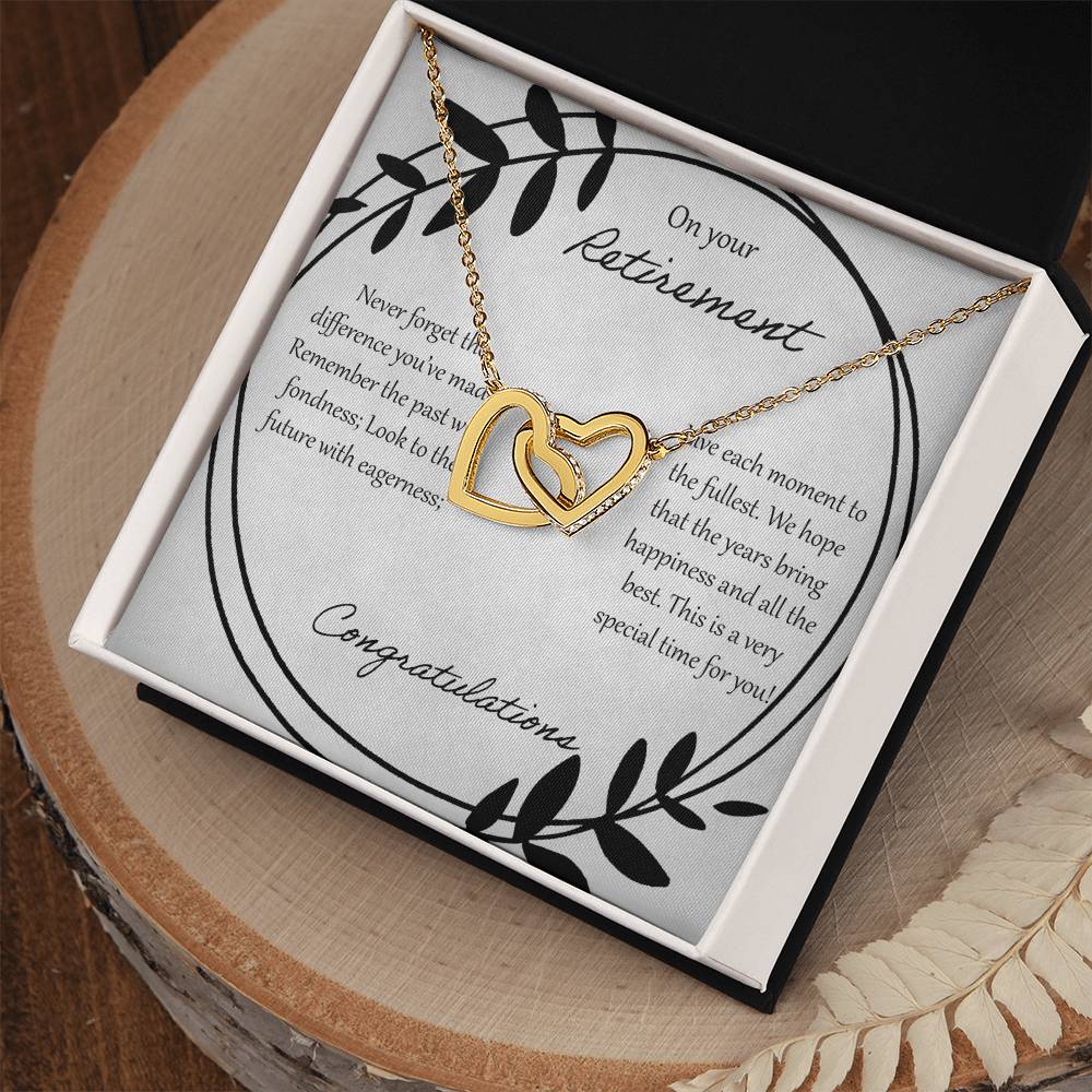 On Your Retirement Interlocking Hearts Necklace
