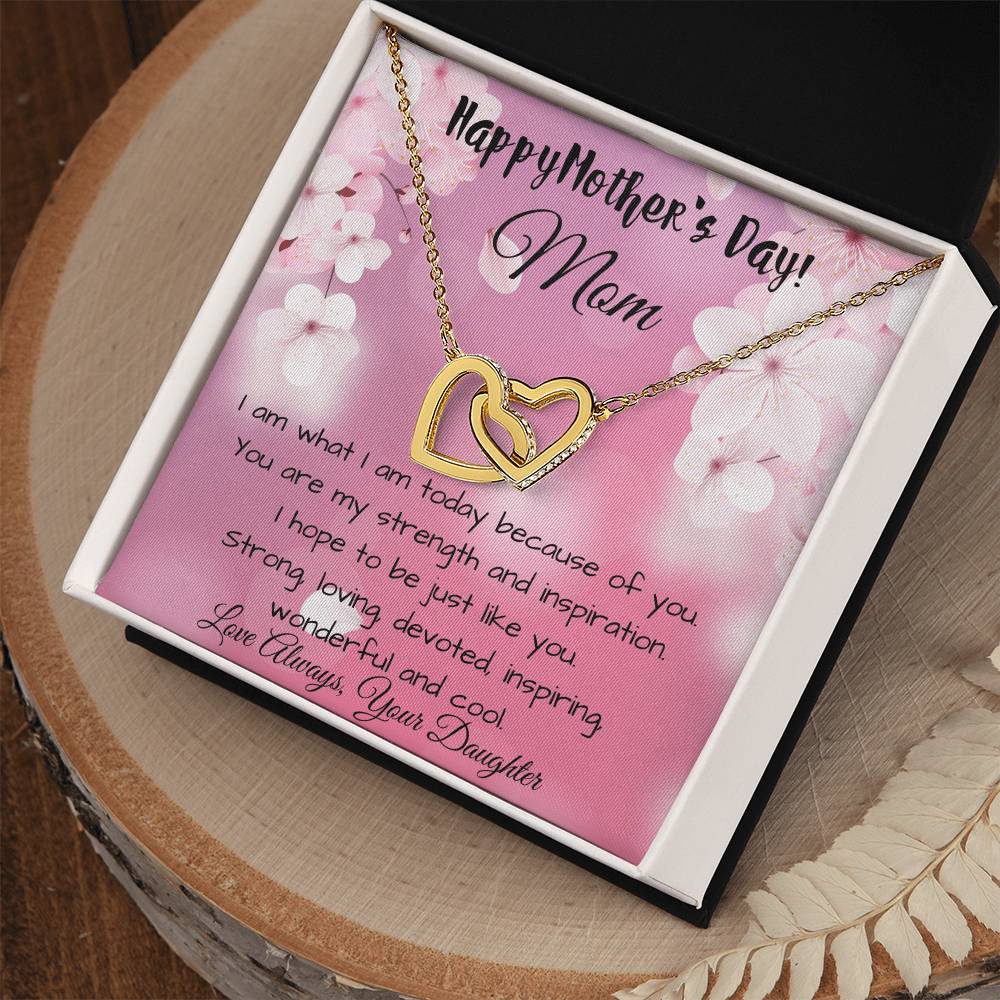 Gift For Mom From Daughter An Eternal Bond Interlocking Hearts Necklace