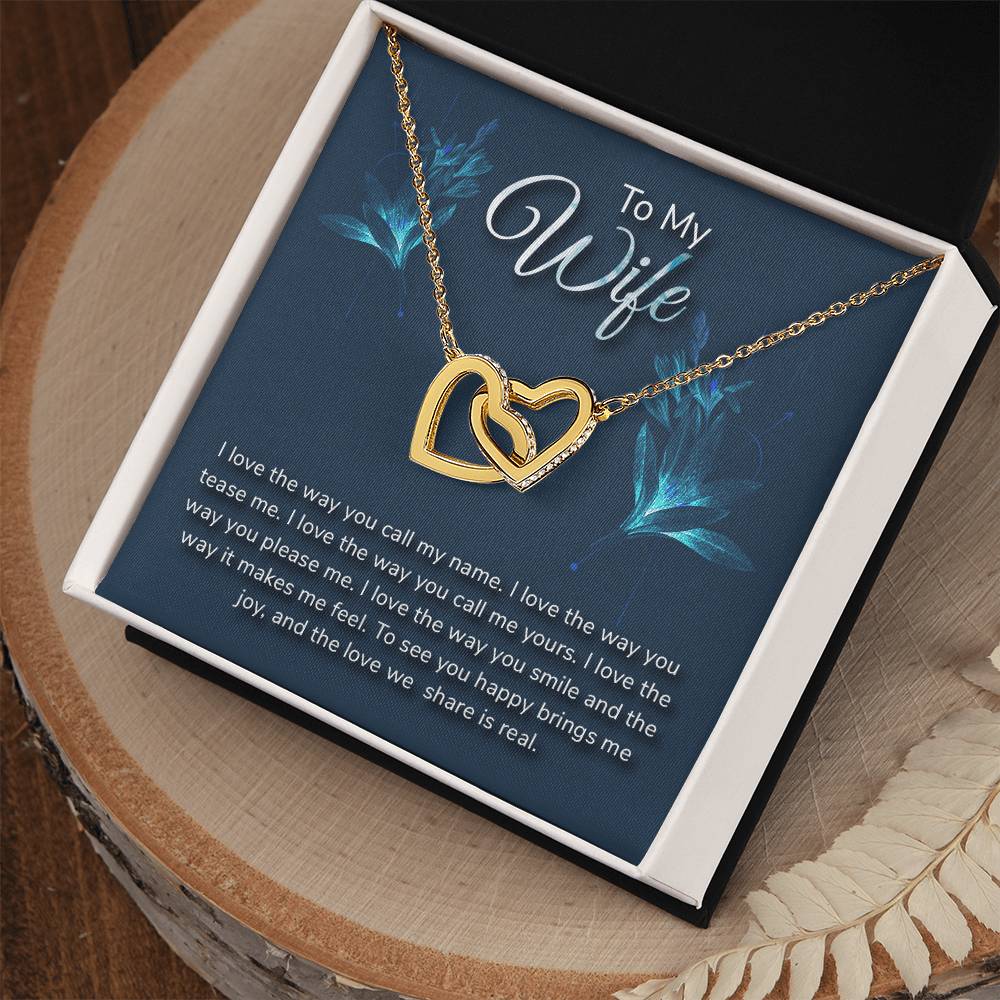 To My Wife - Necklace Interlocking Hearts Necklace