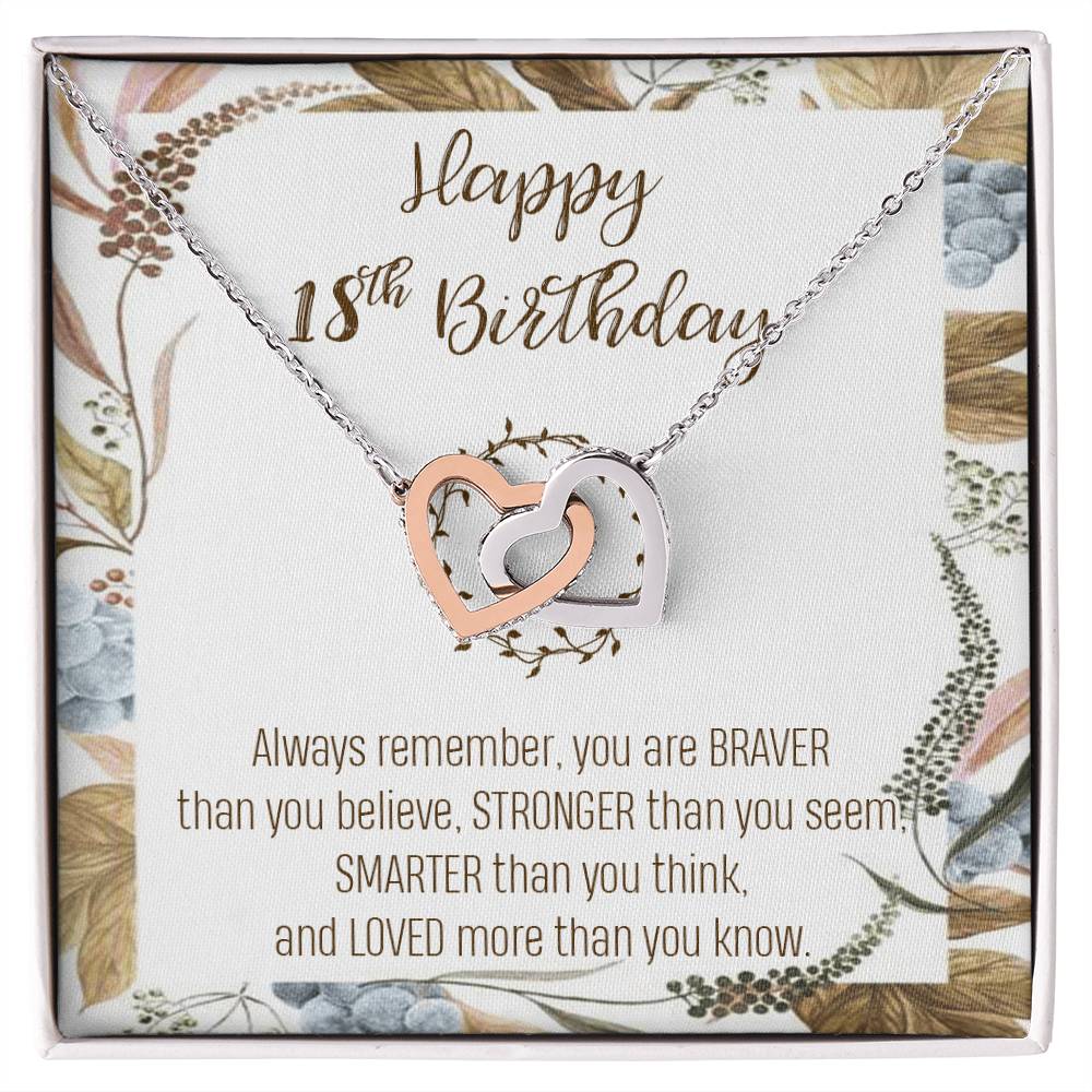 18Th Birthday Necklace Women September Birthday Necklace Birthday Interlocking Hearts Necklace 18 Year Old Gift Custom Birthday Necklace