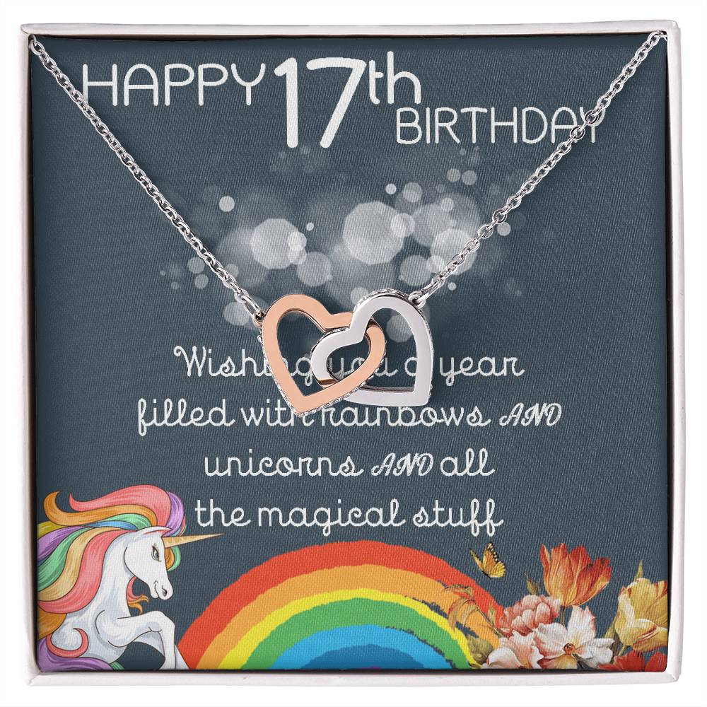 17Th Birthday Necklace Gifts For Girls Cute Unicorn 17 Years Old Girl Jewelry Gift For Daughter Niece Interlocking Necklace Xu246Il10 Interlocking Hearts Necklace