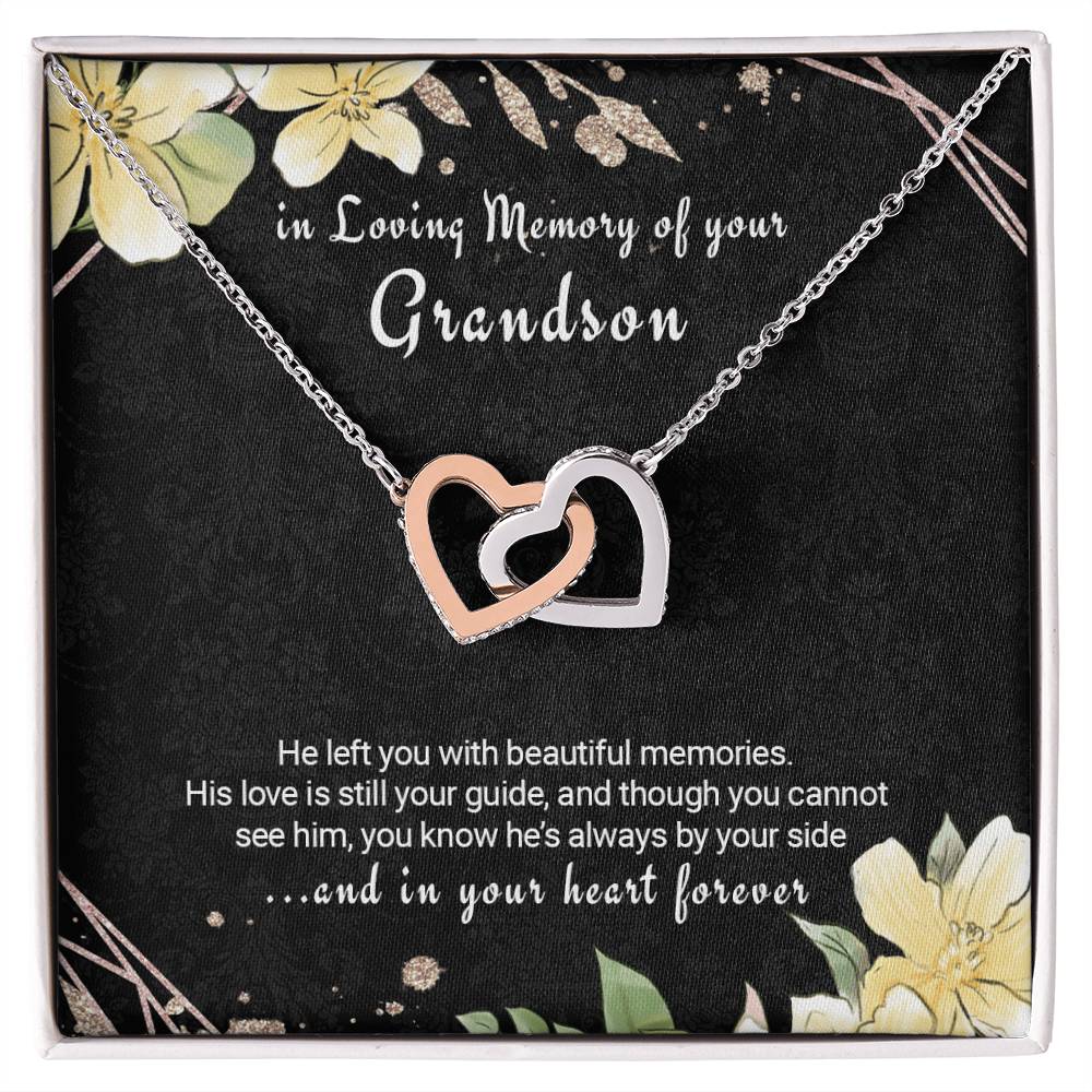 Sympathy Gift For Loss Of Grandson Twin Hearts Necklace Interlocking Hearts Necklace
