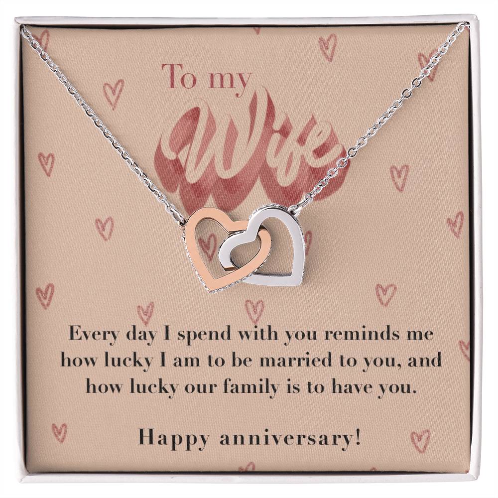 Anniversary Gift For Wife Interlocking Hearts Necklace