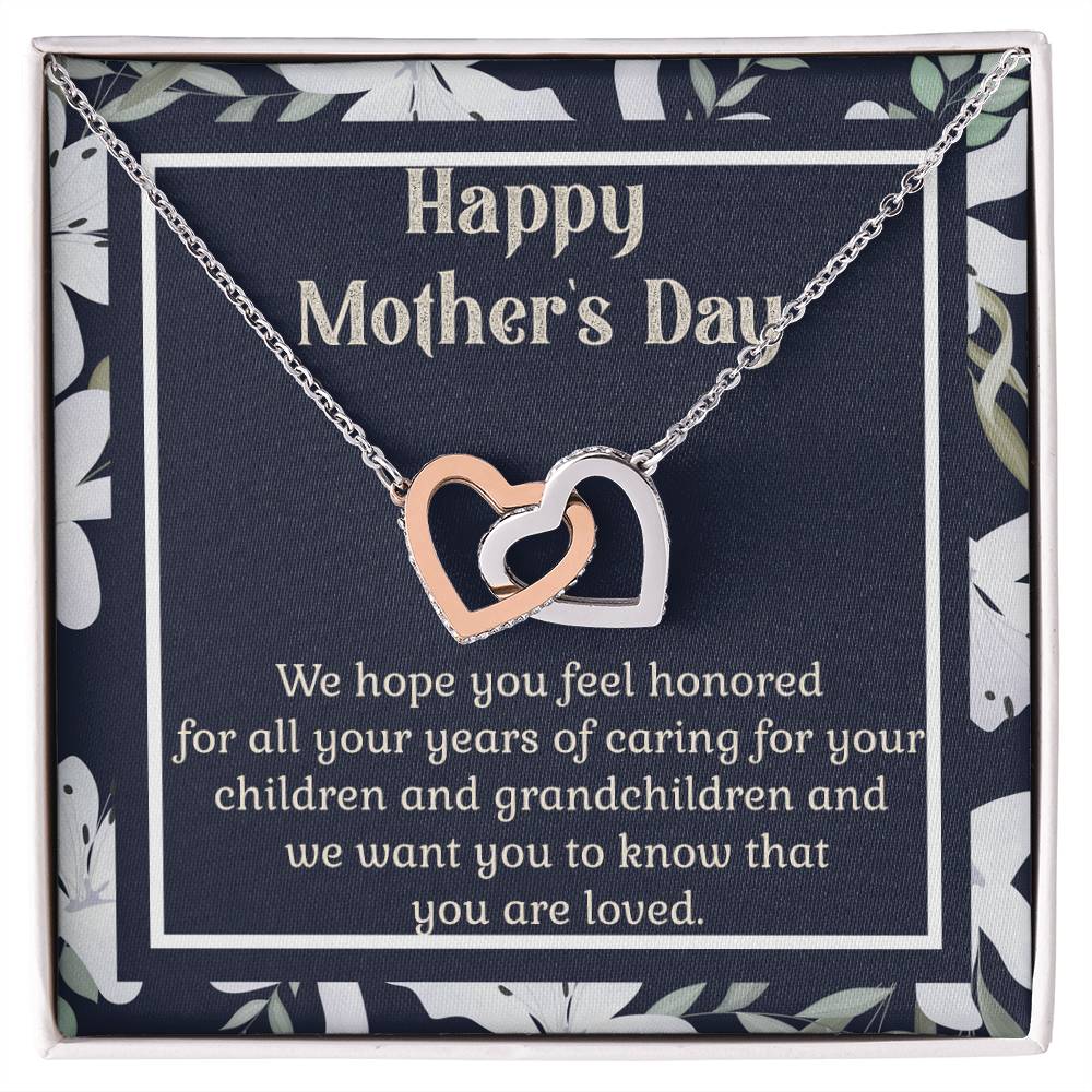 Interlocking Hearts Mother'S Day Gift For Grandma Interlocking Hearts Necklace