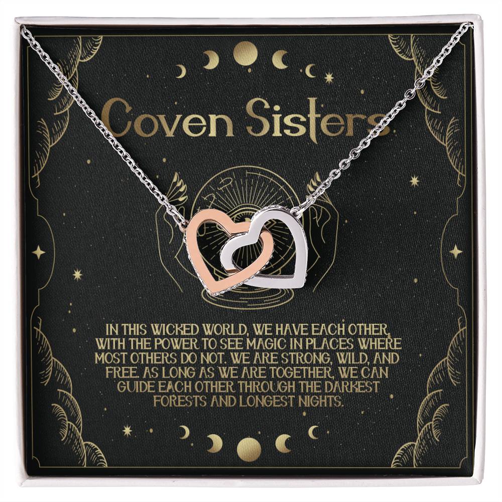 Coven Sisters Interlocking Interlocking Hearts Necklace
