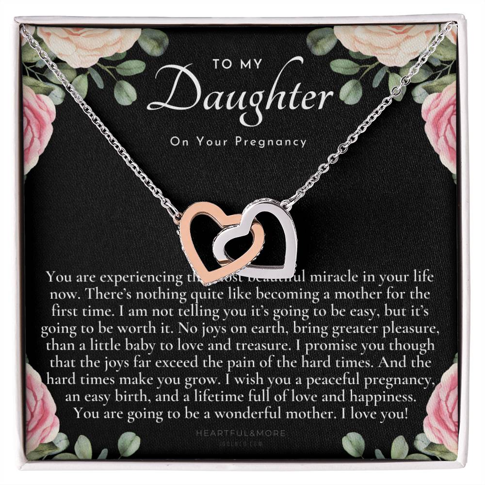 Pregnancy Gift For Daughter Baby Shower Gift Mom To Be Gift Expecting Mom Gift Pregnant Daughter Gift From Mom Interlocking Hearts Necklace