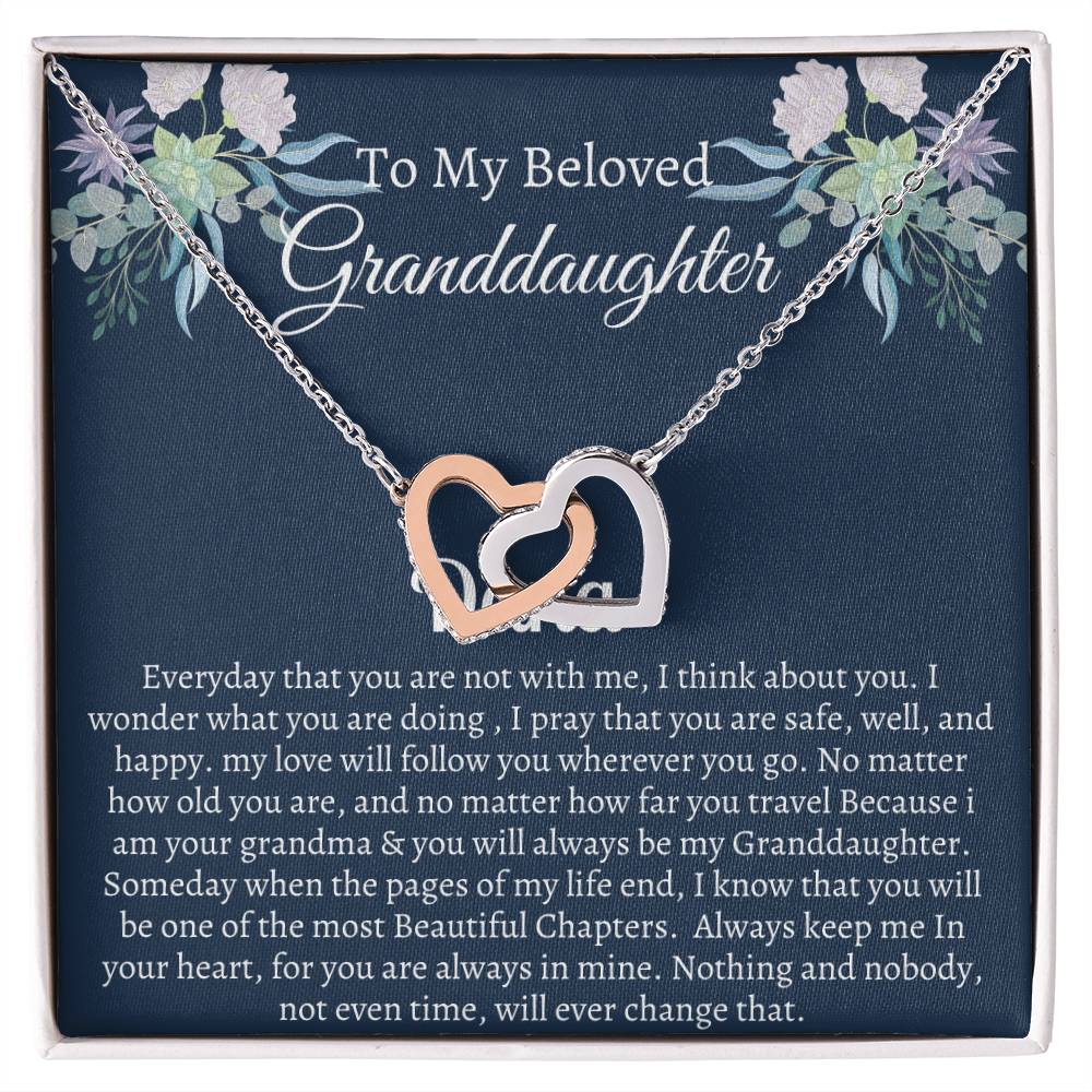 Gift For Granddaughter 1St Interlocking Hearts Necklace