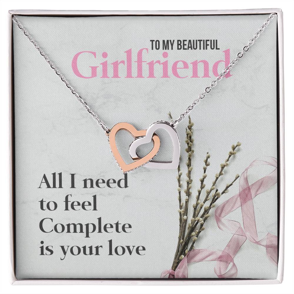 Two Hearts Necklace - Beautiful Gift For Girlfriend Interlocking Hearts Necklace