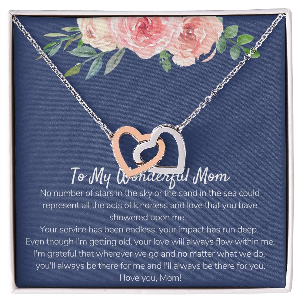 Wonderful Mom From Daughter Interlocking Hearts Necklace