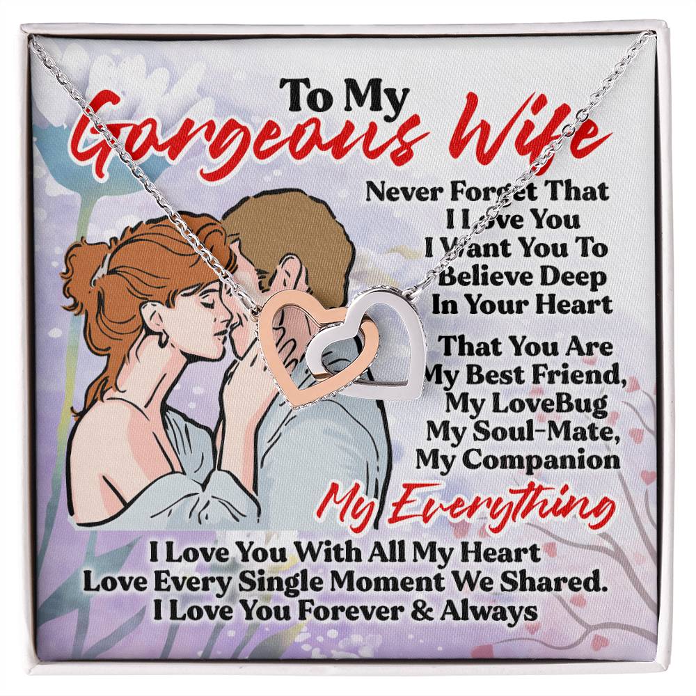 Gift For Wife - Interlocking Heart Necklace Interlocking Hearts Necklace