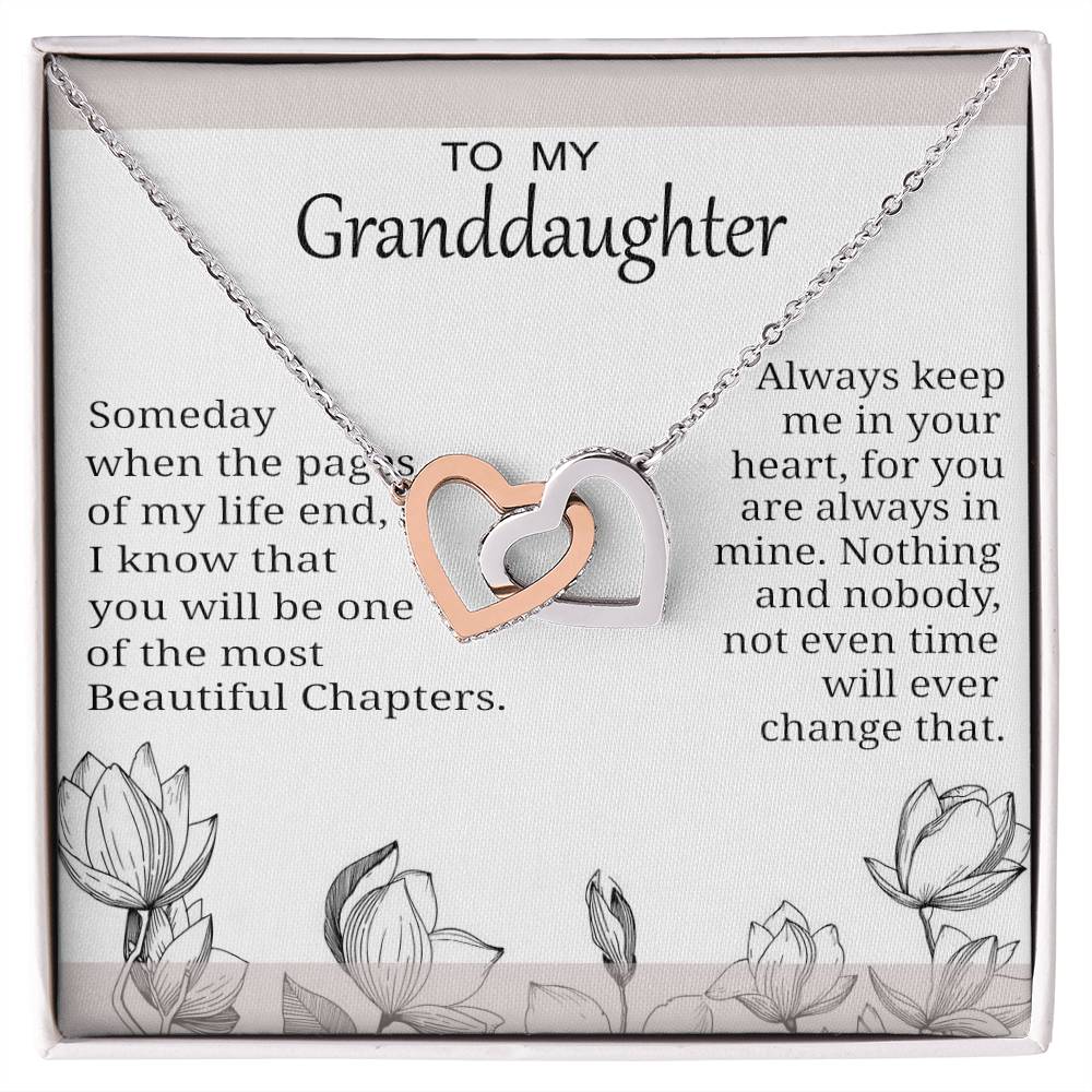 To My Granddaughter - Interlocking Heart Necklace Interlocking Hearts Necklace