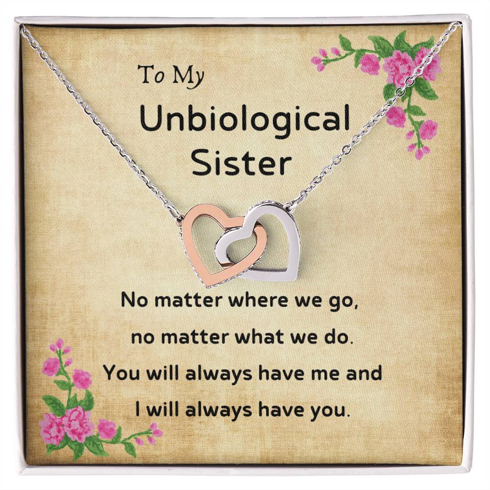 Unbiological Sister Interlocking Necklace Interlocking Hearts Necklace