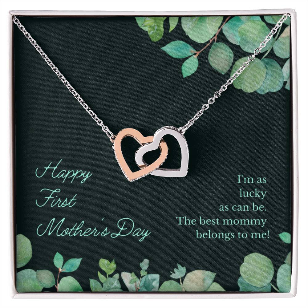The Best Mommy Necklace Gift Two Hearts Necklace Mother'S Day Gift For Mom Interlocking Hearts Necklace