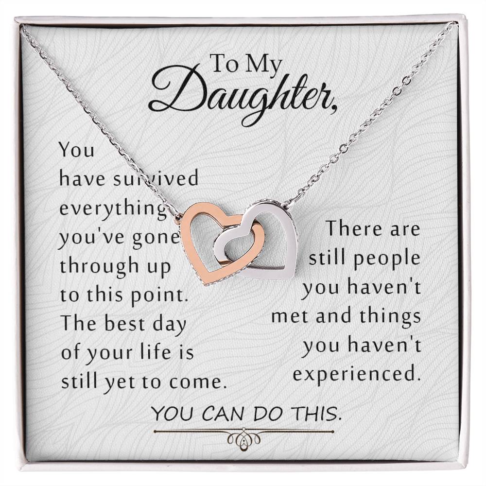 To My Daughter - You Can Do This Interlocking Hearts Necklace