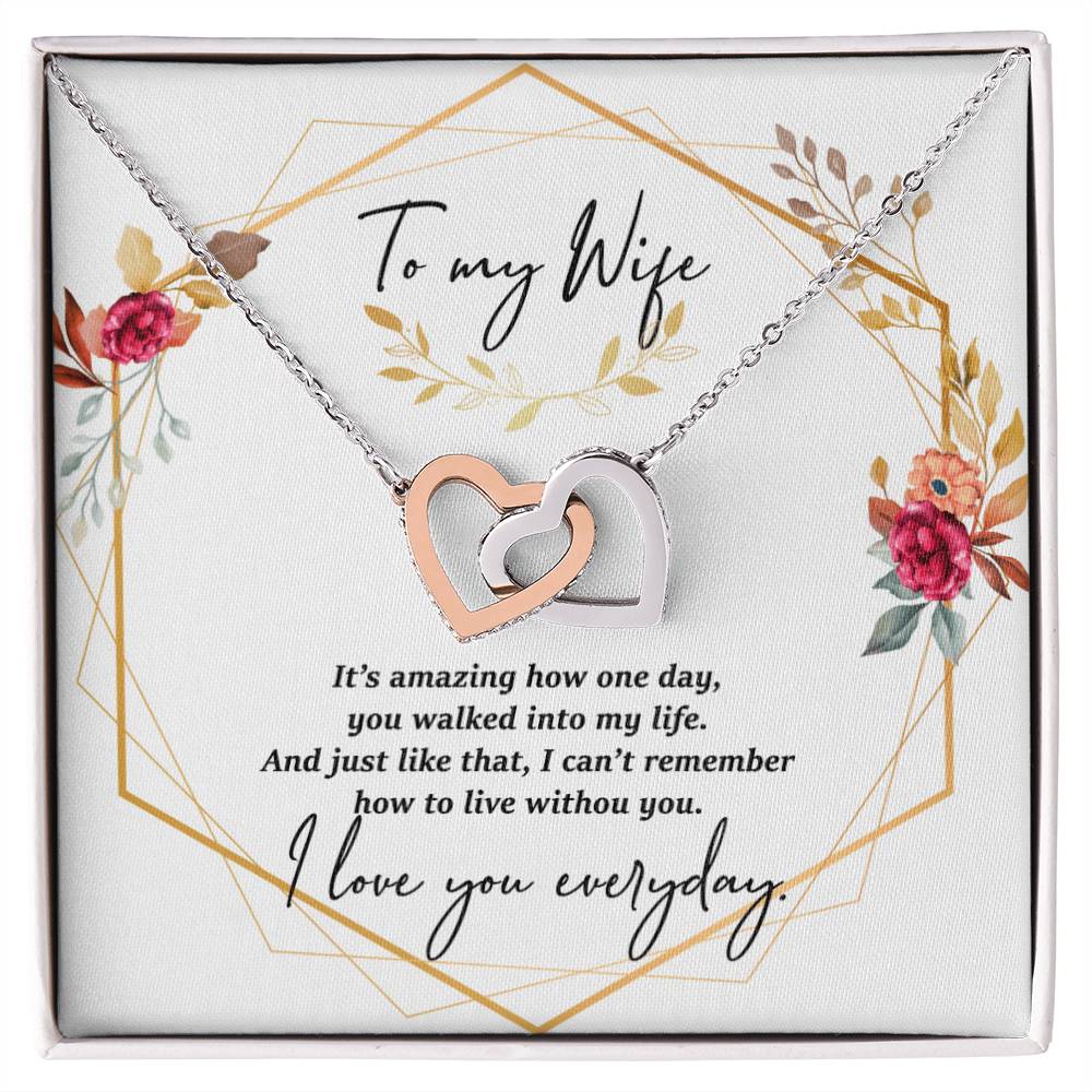 I Love You Everyday Interlocking Hearts Necklace